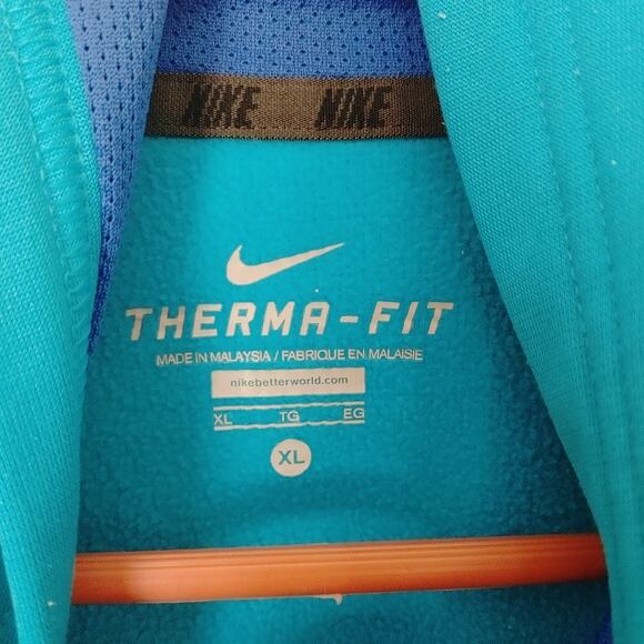 Nike Blue therma-fit Size XL Extra Large Boys Teens Kids Hoodie Camo Pocket - Picture 7 of 10